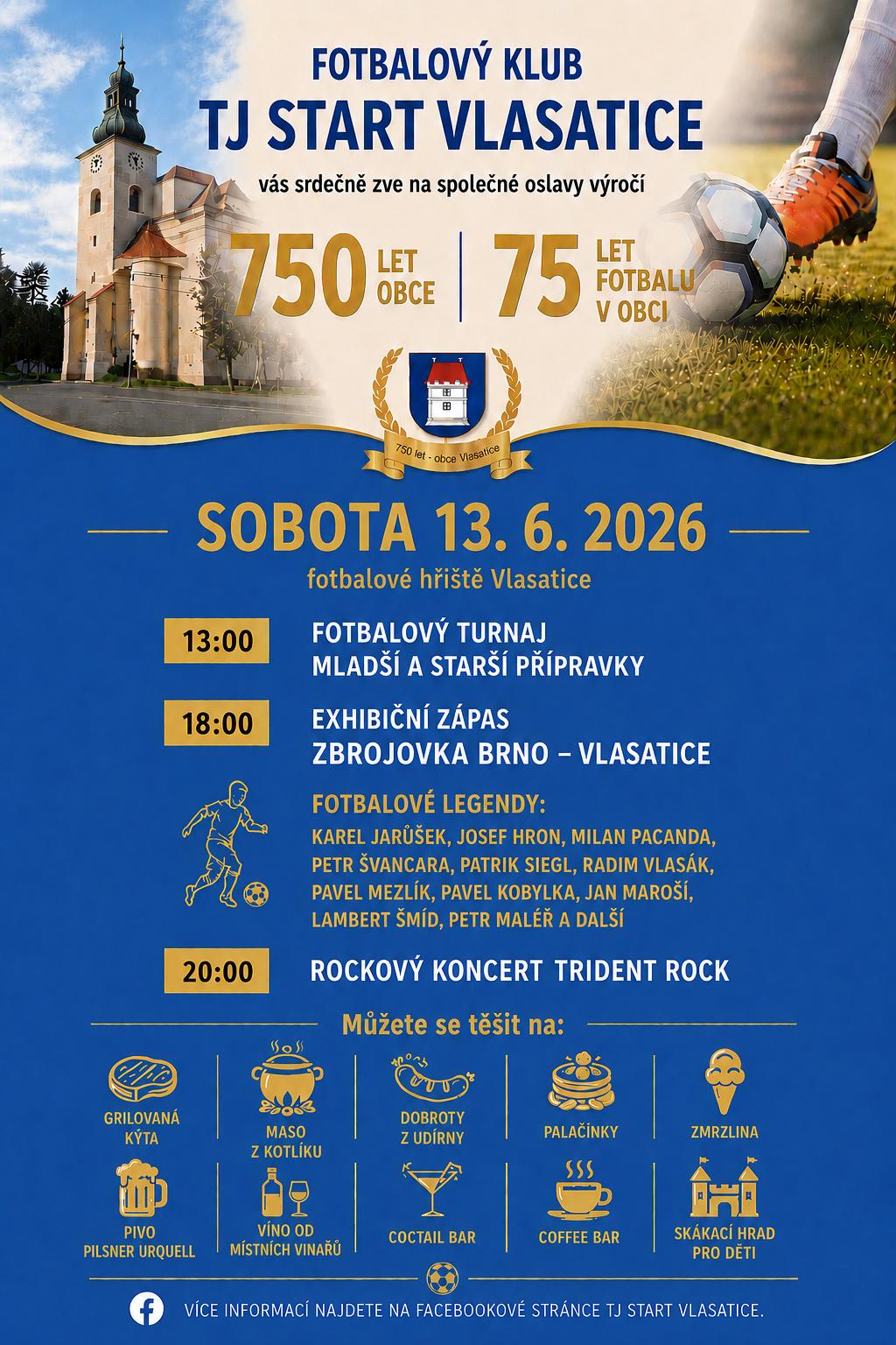 Výročí 750 let obce Vlasatice a 75 let fotbalu v obci