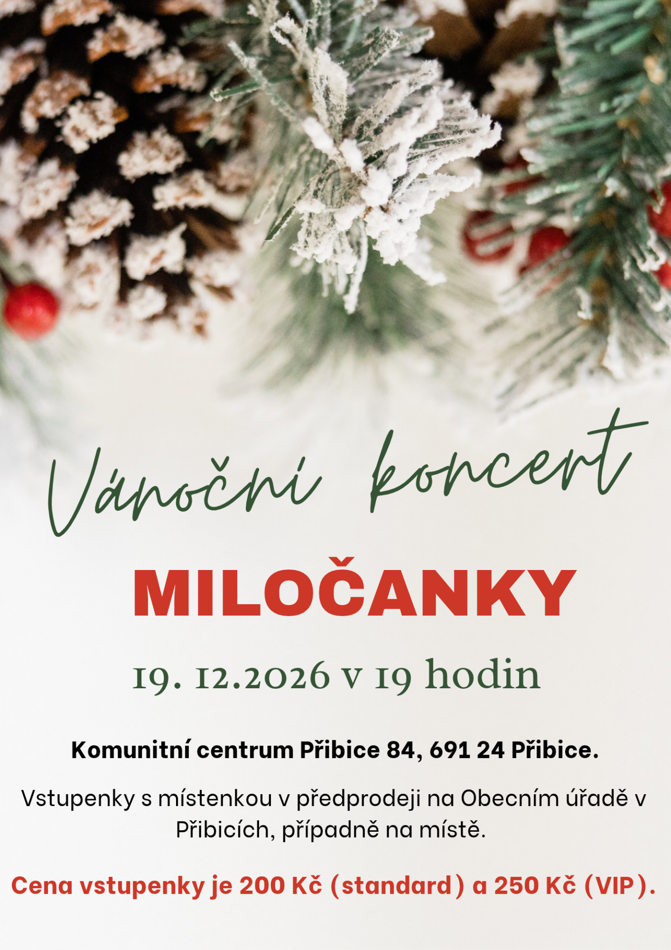 Vánoční koncert Miločanky